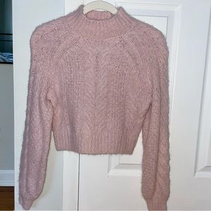Sunday Best Aritzia Pink Cropped Sweater